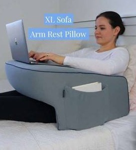 lot 10103 image: XL Sofa Arm Rest Pillow With Zippered Cover