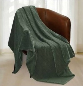 lot 10140 image: Monte & Jardin Jacquard Throw Blanket Green 60 x 70