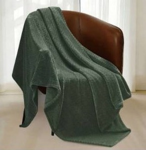 lot 10141 image: Monte & Jardin Jacquard Throw Blanket Green 60 x 70