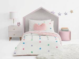 lot 10158 image: Mason Mollie TwinXL 6-Piece Bedding Set - Pink Hearts Poka Dots