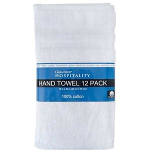 lot 10160 image: Grandeur Hospitality Hand Towel, 12 Pack