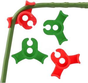 lot 68198 image: Booge 40 Pcs Low Stress Training Clips, 90 Degrees Plant Trainer Bud Plant Bender Plant Training Clips Bud Bender for Plant Gardening - Red and Green