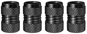 lot 68208 image: Set of 4 Space Black Valve Caps Made with Aluminum Alloy with O Rubber Ring, Universal Stem Covers for Cars, SUVs, Bike and Bicycle, Trucks, Motorcycles, Airtight Seal Dust Proof