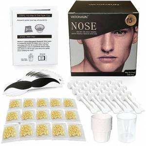 lot 68217 image: Nose Wax Kit, 90 g Wax, 6 g each individual bag total 15 bags of nose wax, 15 Paper Cups, 30 Applicators, 15 Uses, Nose Hair Removal for Men and Women, Fast, Safe, Easy, Painless Hair Remover