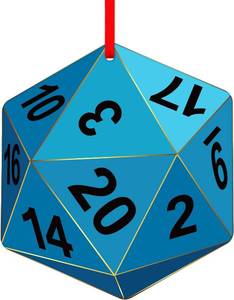 lot 68222 image: D4DREAM Funny Christmas Ornament 3 Acrylic Dice D20 Ornament 2D