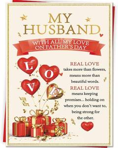 lot 68231 image: Romantic Fathers Day Card Gifts for Husband, Fathers Day Cards Gifts from Wife, Funny Personalized Fathers Day Decorations