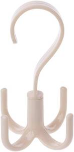 lot 68244 image: Length 7cm(2.76in) 360 Degree Rotating Belt Hanger Scarf Tie Rack Holder Hook Closet Organizer - Beige