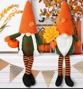 Set of Two Autumn Gnome Decorative Figures