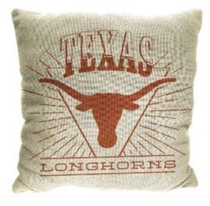 lot 11785 image: NCAA Texas Longhorns 26 x 26 Woven Tapestry Pillow, 2 Pack