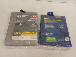 lot 11788 image: ProJex Reversible Poly Tarp, 2 Pack, 6 x 8, 8 x 10