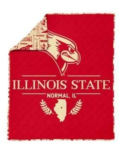 lot 11796 image: NCAA Illinois State Redbirds 60 x 80 Quilted Throw Blanket
