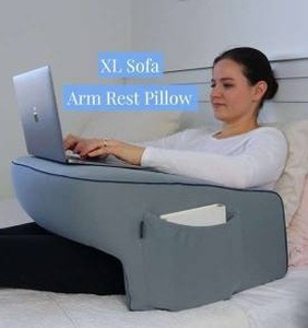 lot 11802 image: XL Sofa Arm Rest Pillow With Zippered Cover