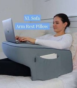 lot 11803 image: XL Sofa Arm Rest Pillow With Zippered Cover