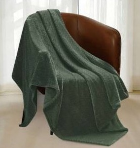 lot 11811 image: Monte & Jardin Jacquard Throw Blanket Green 60 x 70