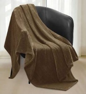 lot 11824 image: Monte & Jardin Jacquard Throw Blanket Brown