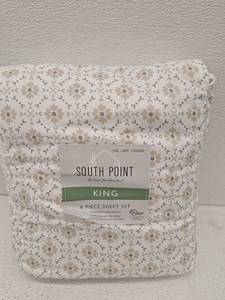 lot 11827 image: South Point King 6 Piece Microfiber Sheet Set