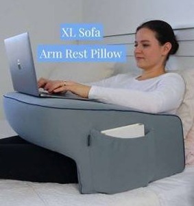 lot 11842 image: XL Sofa Arm Rest Pillow With Zippered Cover