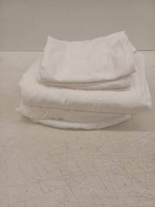 lot 11848 image: 4 Piece King Size sheet set, white 400 thread count