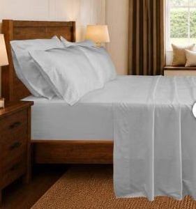 lot 11853 image: River Park Estate Damask Stripe Sheet Set King 500TC