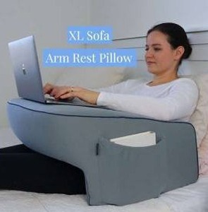 XL Sofa Arm Rest Pillow With Zippered Cover