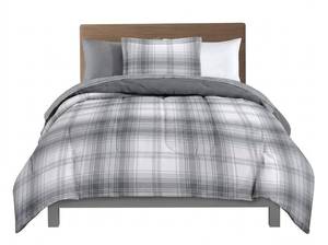 Berkshire Life King Comforter, Gray Plaid
