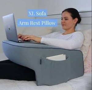 lot 11914 image: XL Sofa Arm Rest Pillow With Zippered Cover