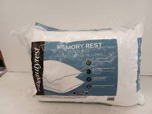 lot 11942 image: Dreamyrest Memory Foam Cooling Cluster Pillows 2-Pack