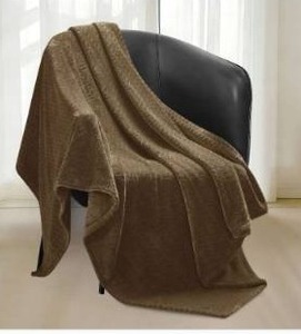 lot 11951 image: Monte & Jardin Jacquard Throw Blanket Brown 60x70in