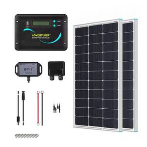 lot 1026 image: Renogy 200W 12V Monocrystalline Solar Panel Kit  Retail $209.99