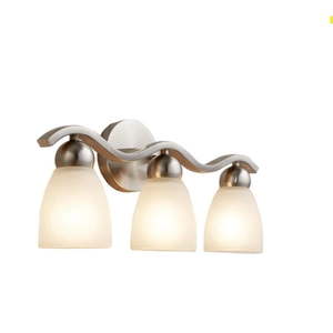 lot 1135 image: Allen  Roth Paces 3-Light Brushed Nickel Vanity Light  Retail $84.99