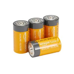 lot 47398 image: Amazon Basics C Cell Alkaline All-Purpose Batteries, 1.5 Volt, 5-Year Shelf Life, Reliable Power for Toys, Clocks, Flashlights, 4-Pack - Retail $8