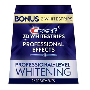 lot 47442 image: Crest 3D Whitestrips Professional Effects Teeth Whitening Kit  22 Treatments (44 Strips)  Enamel Safe At-Home Whitening System - Retail $46