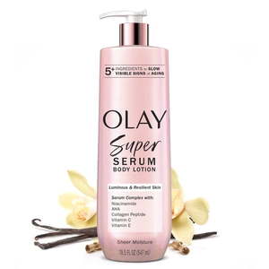 lot 47523 image: Olay Super Serum Body Lotion  Moisturizing Body Lotion for Dry Skin with Super Serum Complex  18.5 fl oz - Retail $18