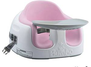 lot 47546 image: Bumbo 3-in-1 Infant Multi-Seat with Tray, 6 to 36 Months, Cradle PinkAll-in-One Travel, Feeding, and Play Floor Seat for Baby and Toddler, Dining & Activity Booster High Chair - Retail $70