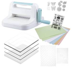lot 47549 image: 6inch Manual Die Cutting Machine Kit, A5 Embossing Machine with Beginner Accessories for Scrapbooking Starter,Cardmaking,Paper Craft - Retail $60
