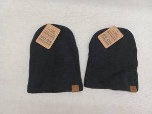lot 11975 image: 2 Pack Beanie Hats, Black