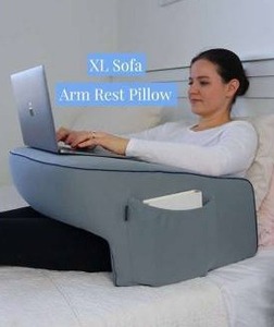 lot 12013 image: XL Sofa Arm Rest Pillow With Zippered Cover