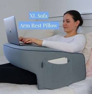 lot 12029 image: XL Sofa Arm Rest Pillow With Zippered Cover