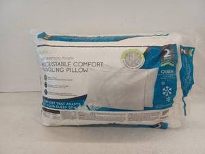 lot 12053 image: Pure Lux Gel Memory Foam Adjustable Comfort Cooling Pillow Queen 2-Pack