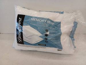 lot 12059 image: Beautyrest Memory Foam Cluster Pillows 2-Pack Queen
