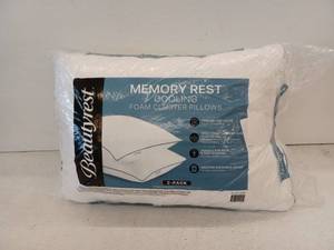 lot 12062 image: Beautyrest Memory Foam Cluster Pillows 2-Pack, StandardQueen