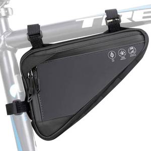 lot 1353 image: WOTOW Bike Frame Bag - Water-Resistant Reflective Triangle Storage Bag, 2L - Retail $18
