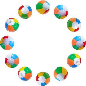 lot 1364 image: Jishi Mini Beach Balls Bulk 12-Pack 8 Kids Pool Toys Inflatable Pool Floats Water Toys, Hawaiian Luau Party Decorations Toddler Summer Games, Blow Up Swimming Pool Party Favors Birthday Gift Supplies - Retail $10