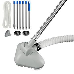 lot 1366 image: Pool Vacuum for Smaller Above-Ground Pools, Pool Cleaner with Telescopic Pole & 13ft Hose, Handheld Pool Vacuum Driven by Filter Pump, Pool Cleaning Kit for Small Above-Ground Pool - Retail $1