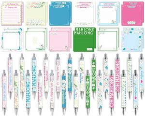 lot 1379 image: Wiooffen 12 Sets Mahjong Gifts for Women Mahjong Sticky Notes and Ballpoint Pens Set Funny Notepad Cute Mah Jong Lovers Gifts Party Supplies for Home Office Game Night Birthday Party Decorations - Retail $14