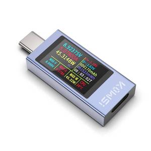 lot 1389 image: YOJOCK 360W USB C Tester Power Meter, 4-30V 0-12A Type-C PD Tester Digital Multimeter, Power Voltage and Current Tester Meter, Power Bank Capacity Voltmeter USB Cable Charger Detector (KWS-2303C) - Retail $11