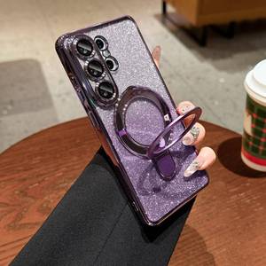 lot 1404 image: LXK Magnetic for Samsung Galaxy S26 Ultra Case with Stand Glitter, Purple - Retail $23