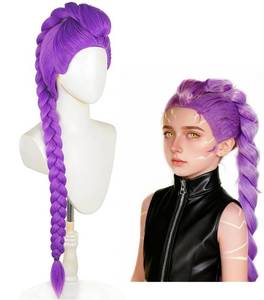 lot 1415 image: Topcosplay 24 inch Girls Long Purple Braid Cosplay Wig Halloween Party Costume Wig - Retail $22