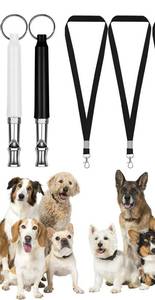 lot 1426 image: Dog Whistle,Adjustable Ultrasonic Silent Dog Whistle,Dog Whistle to Stop Barking Neighbors Dog,with Lanyard Professional Recall Dog Training Whistles,Dog Whistle to Make Dogs Come to You��B&W�� (2) - Retail $4