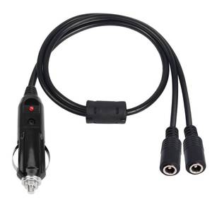 lot 1460 image: PNGKNYOCN Car Cigarette Lighter to 5.5 x 2.1mm Plug Power Adapter, Male to Female 12v Car Charger to Dual DC Breakout Cable for Dual Screen Portable DVD Player (2FT) - Retail $10